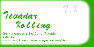 tivadar kolling business card